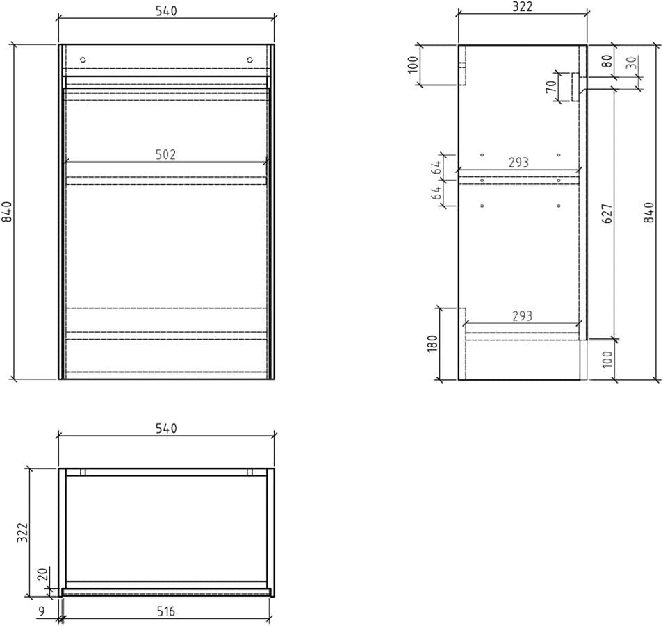 550mm White Gloss Cloakroom Vanity Unit with Ceramic Basin & Soft Close Door
