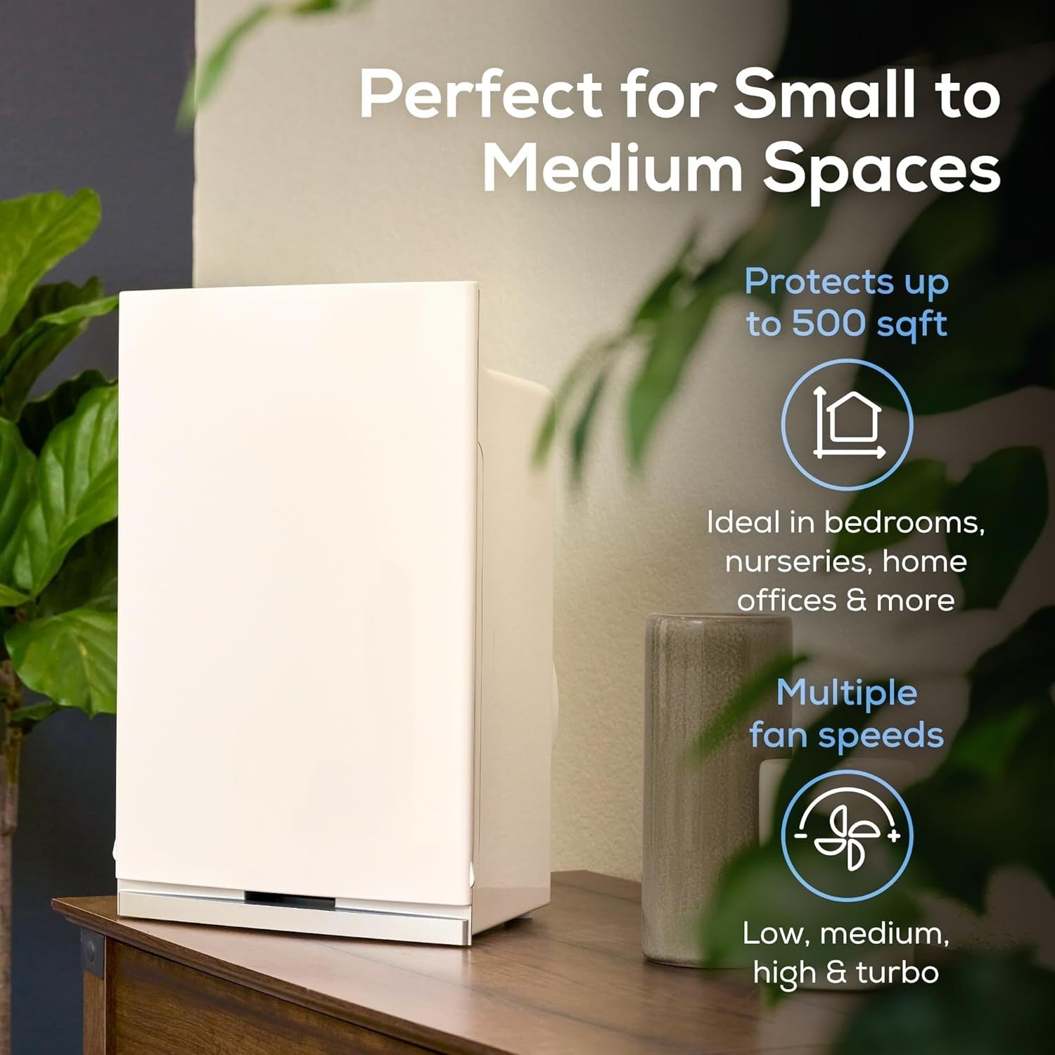 Compact HEPA Air Purifier Allergy Smoke Dust Dander Quiet 500ft²