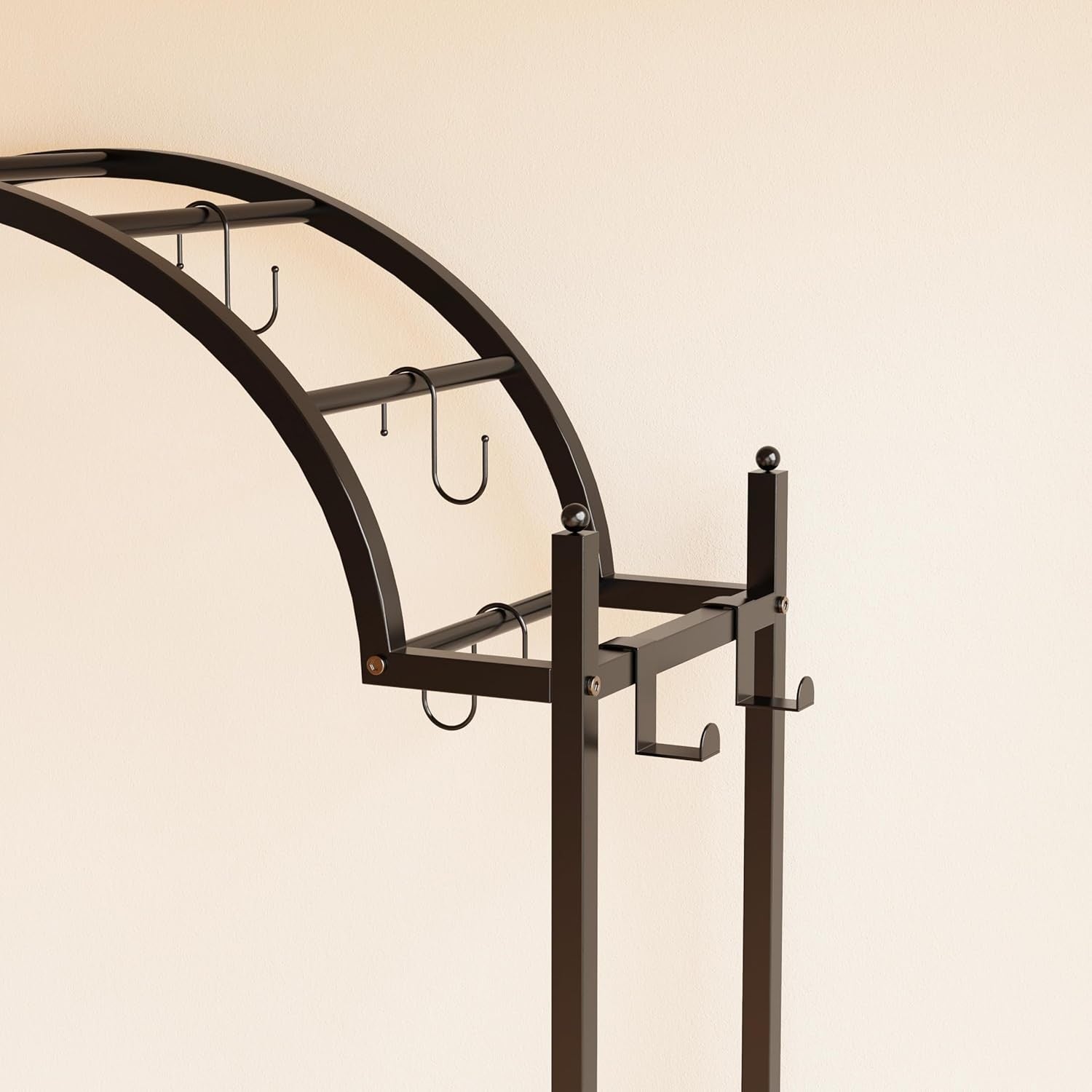Arched 8 Tier Metal Plant Stand Indoor Outdoor with Hooks Flower Shelf Rack