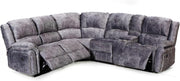 Grey Velvet Electric Recliner Corner Sofa 5 Seater L Shape + USB & Console