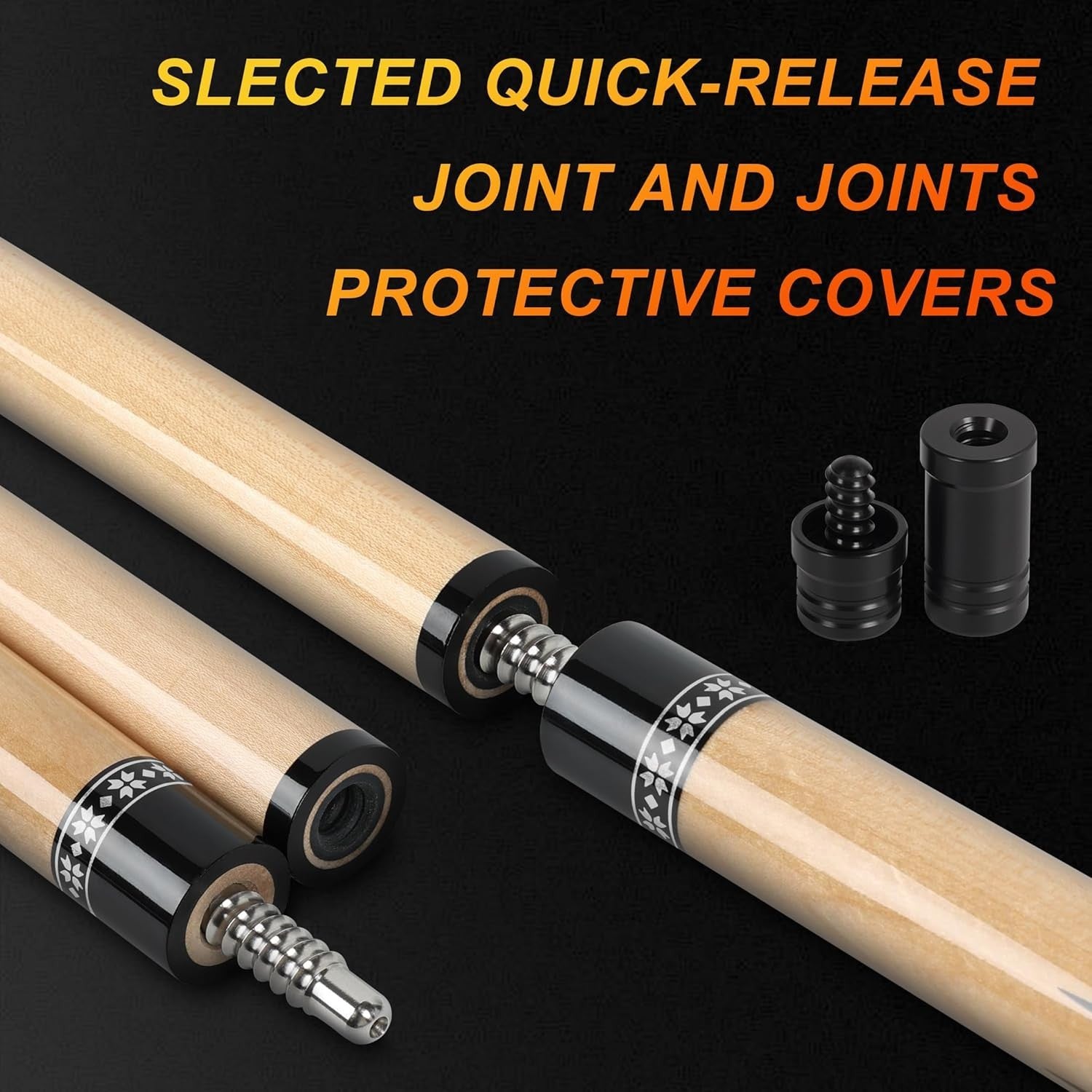 58" Adjustable Pool Cue 19oz–21oz Canadian Maple 12.5mm Pro Stick Set