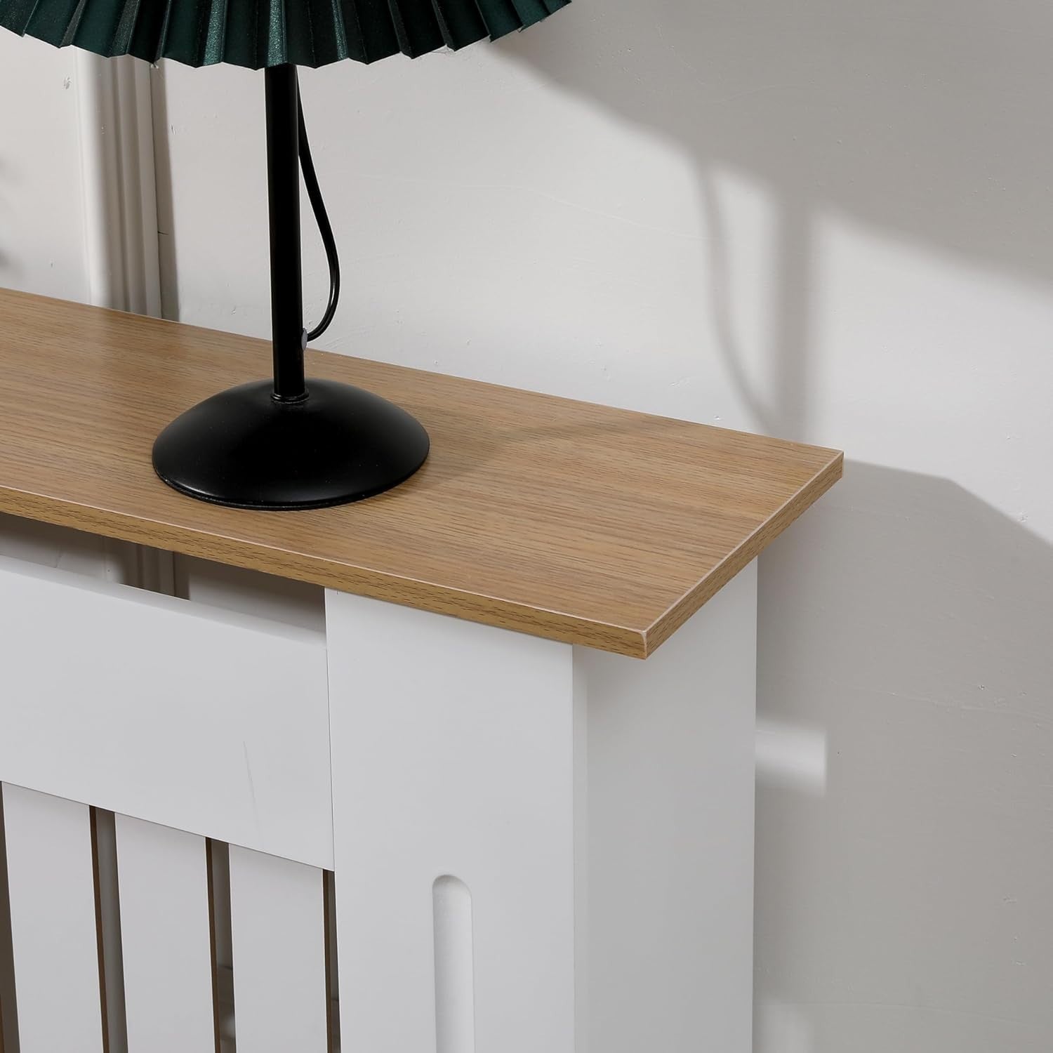 Extra Large Radiator Cover | White Oak Vertical Slat MDF Cabinet – Modern Design