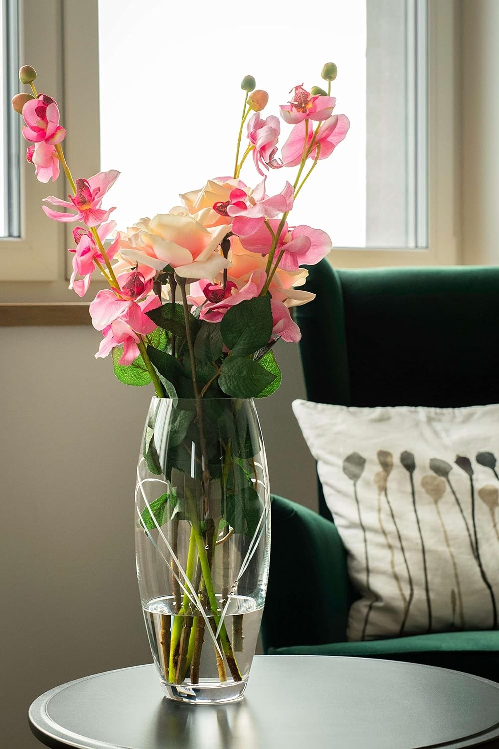 Crystal Heart Vase 30cm Luxury Glass Flower Vase Wedding Gift Centrepiece