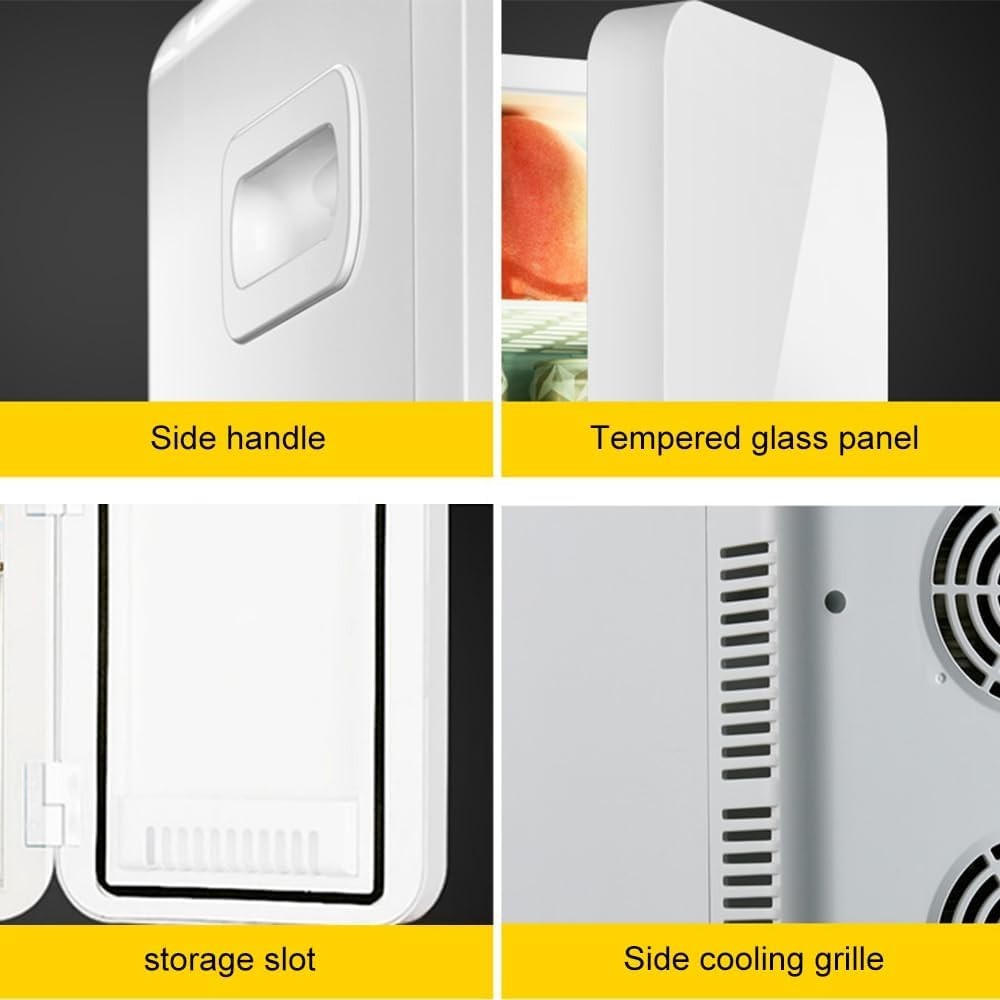 8L Mini Fridge Cooler & Warmer Portable AC/DC Small White Compact