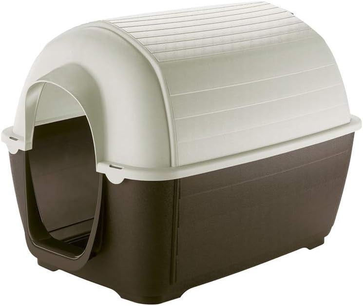 Small Outdoor Dog House Weatherproof UV-Resistant Resin Kennel 66x40x40cm