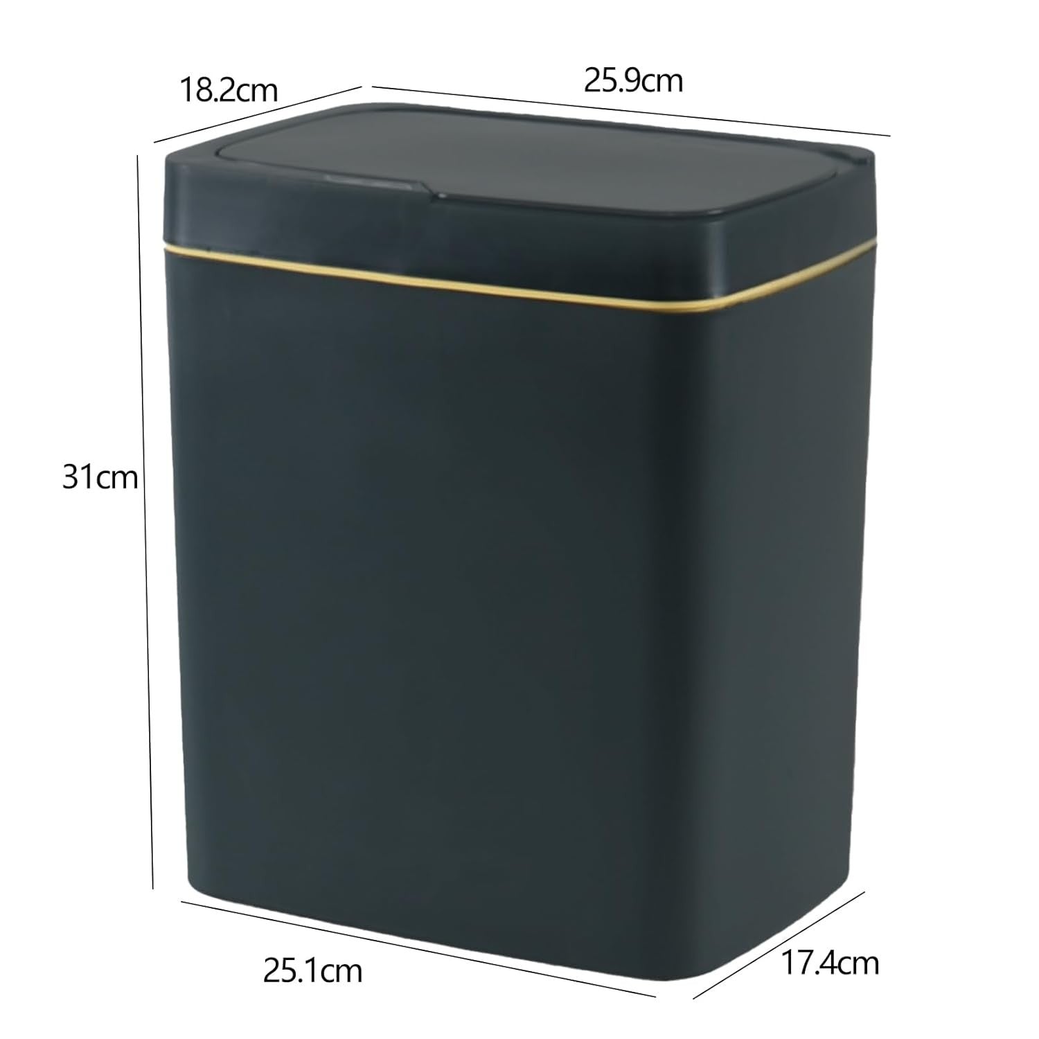 15L Green Motion Sensor Trash Bin – Slim Automatic Lid Can
