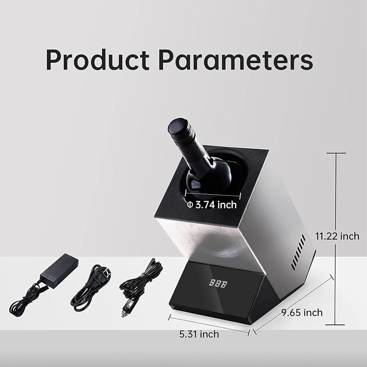 Electric Wine Chiller Single Bottle Silent Ice-Free Cooler 750ml Touch