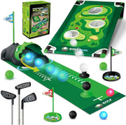 Kids Golf Set Dinosaur Putting Mat Auto Ball Return Indoor Outdoor Toy