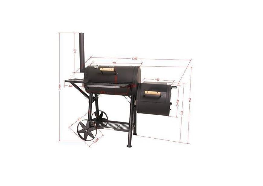 XXXL Charcoal Smoker BBQ Grill | Barrel Offset Barbecue | Dual Chambers