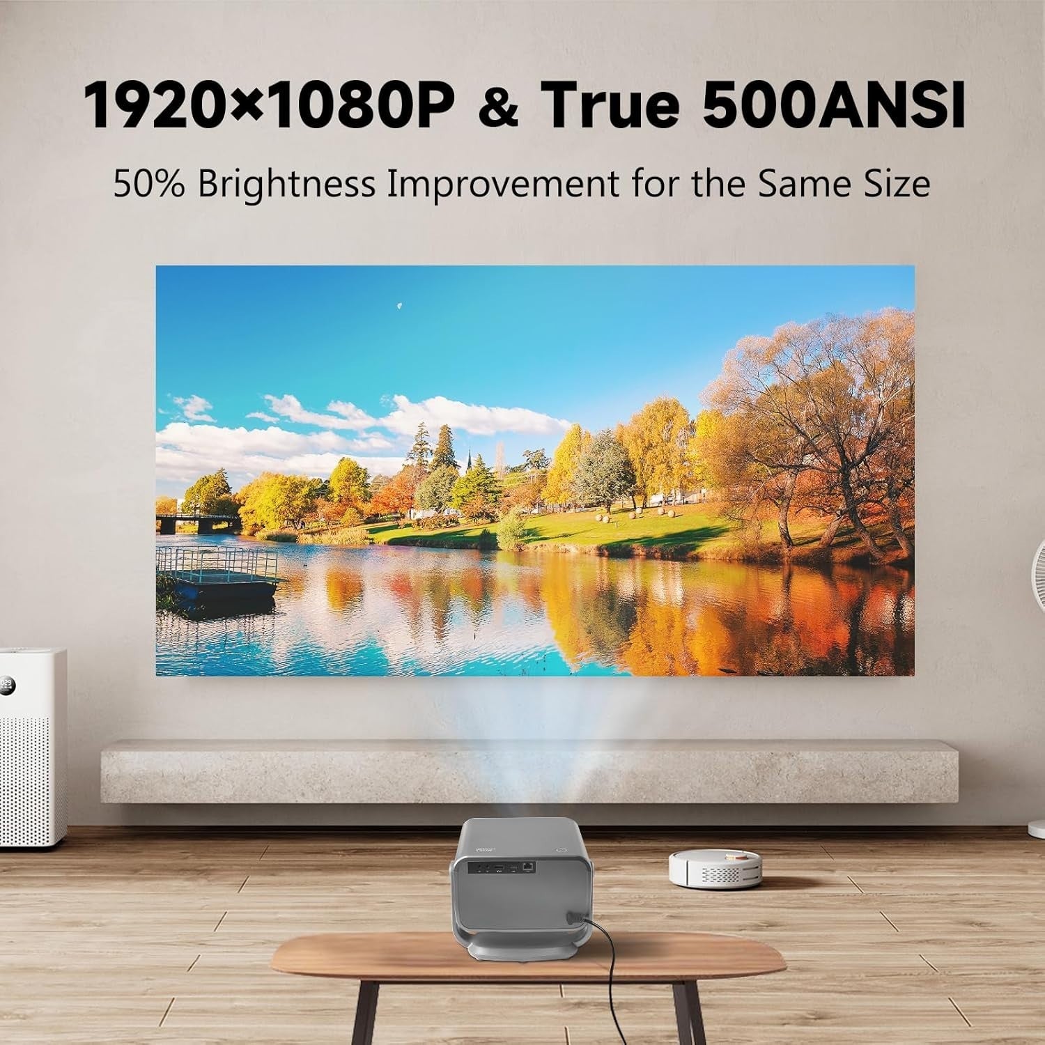 1080P Smart Projector WiFi Bluetooth Auto Focus 4K Rotatable