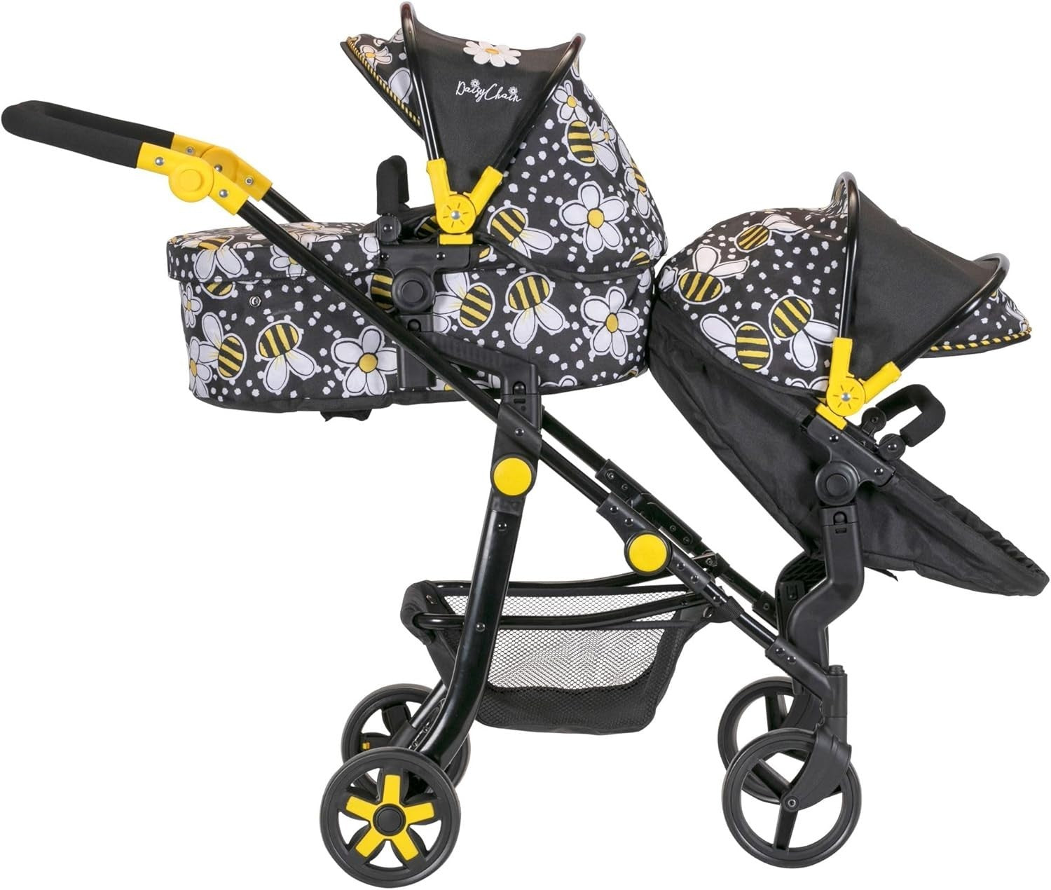 Extra Large Double Dolls Pram Adjustable 95cm Handle, Toy Pushchair 7–13+