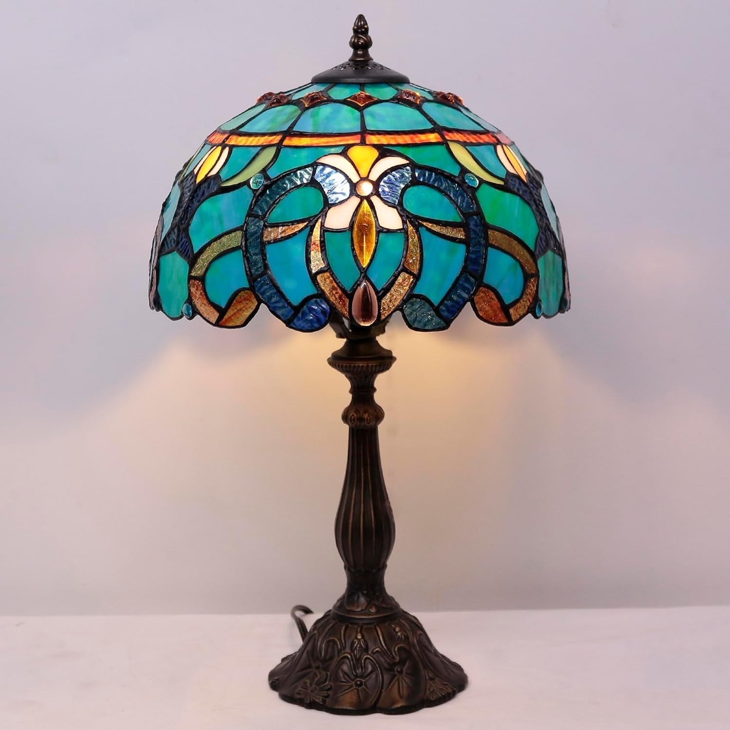 Stained Glass Tiffany Table Lamp 30x30x48cm Classic Reading Light