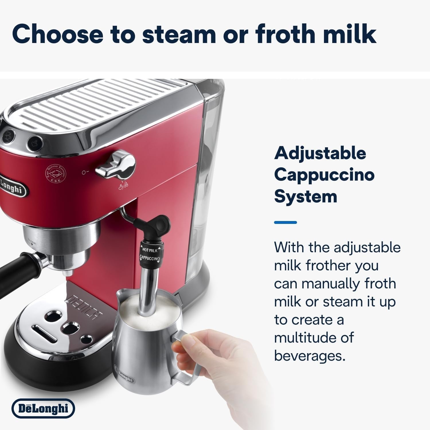 Retro Red Espresso Coffee Machine | 15 Bar Pressure | Milk Frother | Compact 1L