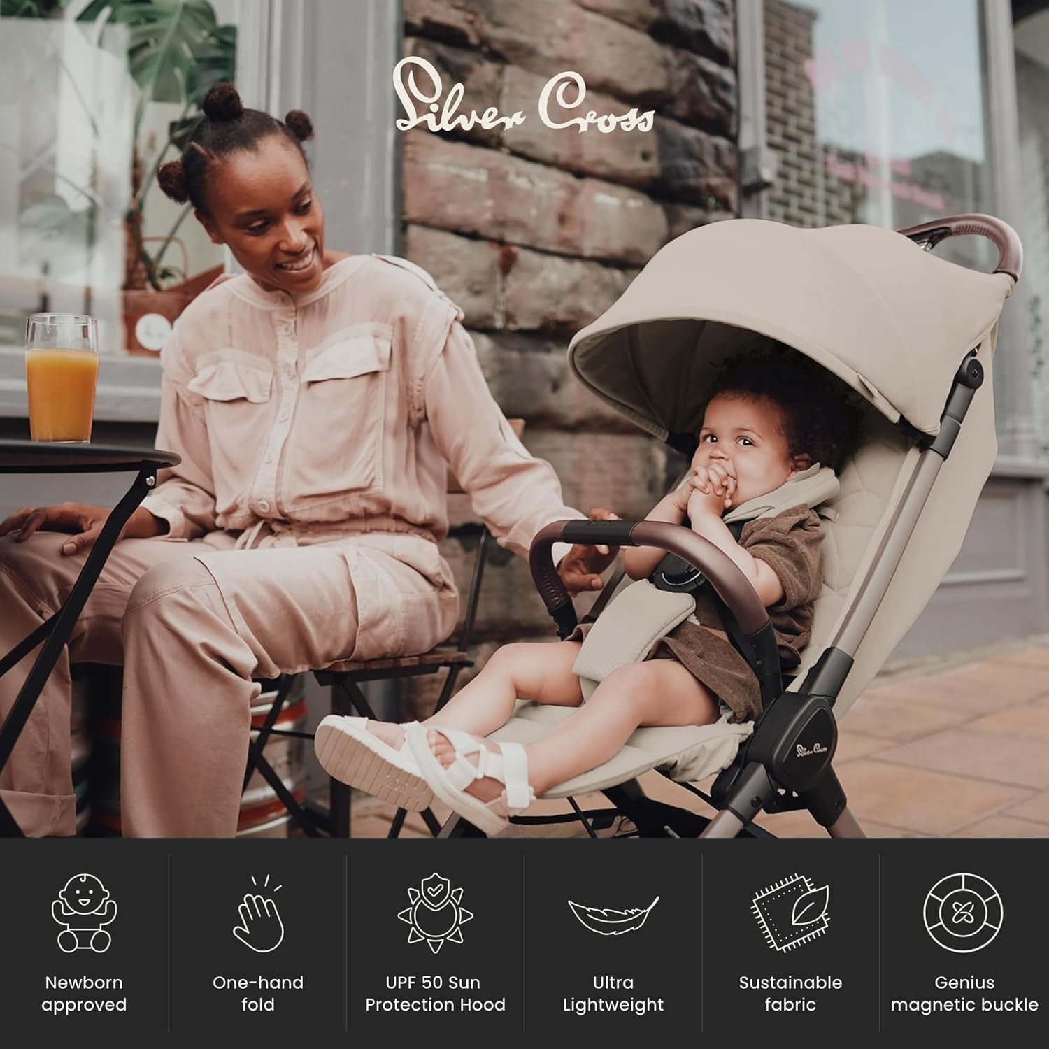 Ultra Compact One-Hand Fold Travel Pushchair Lie-Flat Newborn–4Y 22kg