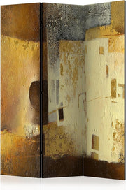 Warm Abstract Art Room Divider 135×172cm 3-Panel Foldable Privacy Screen