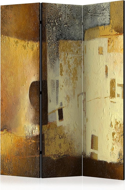 Warm Abstract Art Room Divider 135×172cm 3-Panel Foldable Privacy Screen