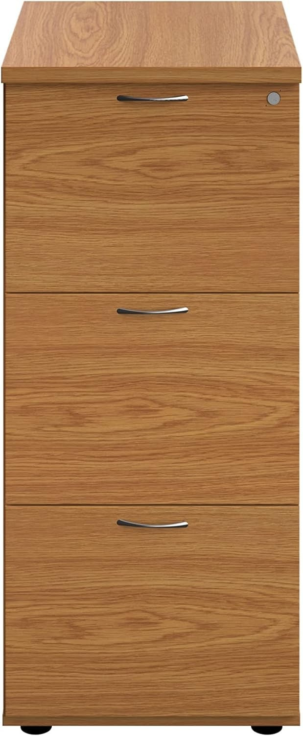 Oak Filing Cabinet 3 Drawer Lockable 105cm Heavy Duty Office