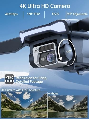 4K HD Brushless Drone | 84-Min Flight, 2650ft Range, Follow Me, 3 Batteries
