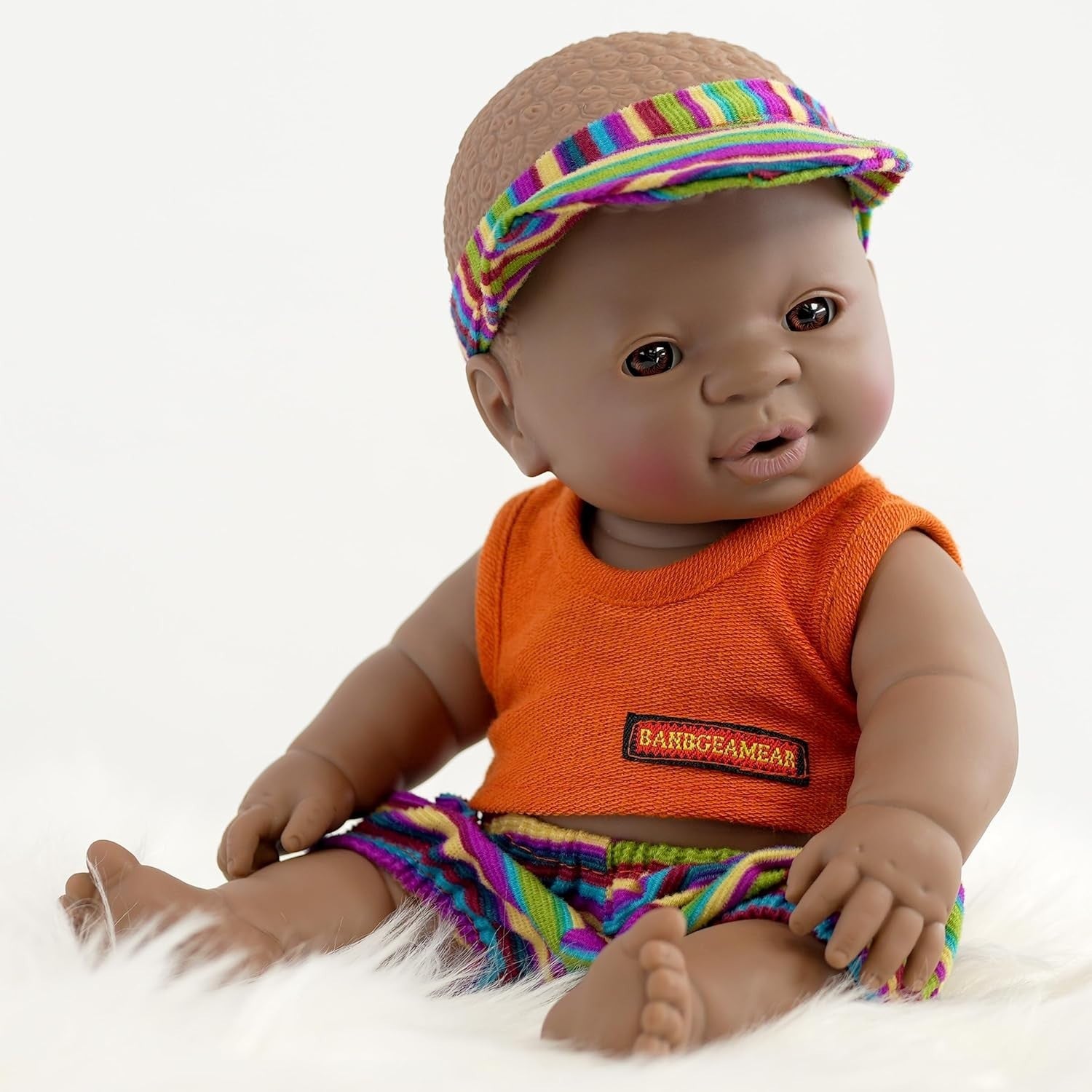12 Inch Twin Baby Dolls Dark Skin Realistic Vinyl African Style