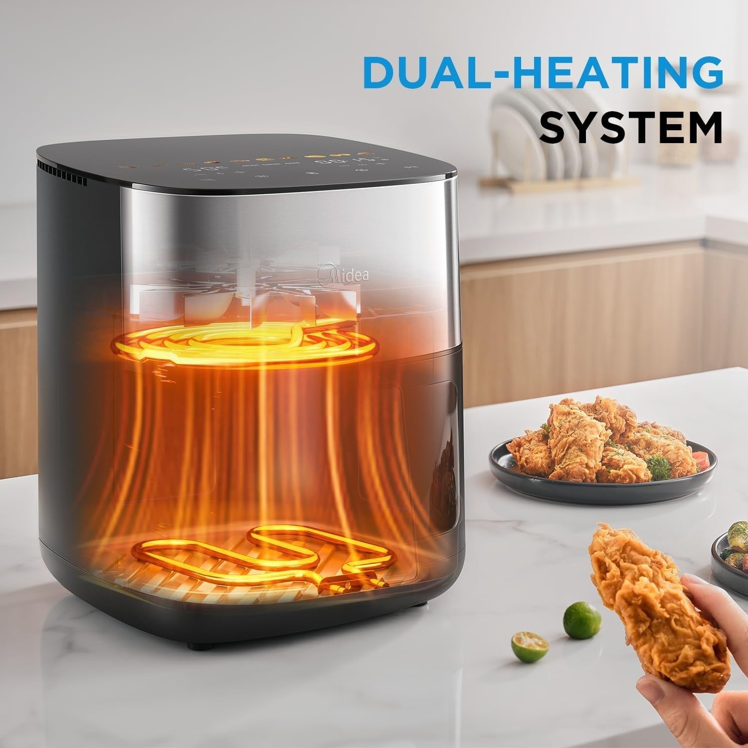 6.5L Digital Air Fryer with Dual Heating Tubes | Max Crisp | 10-in-1 Functions
