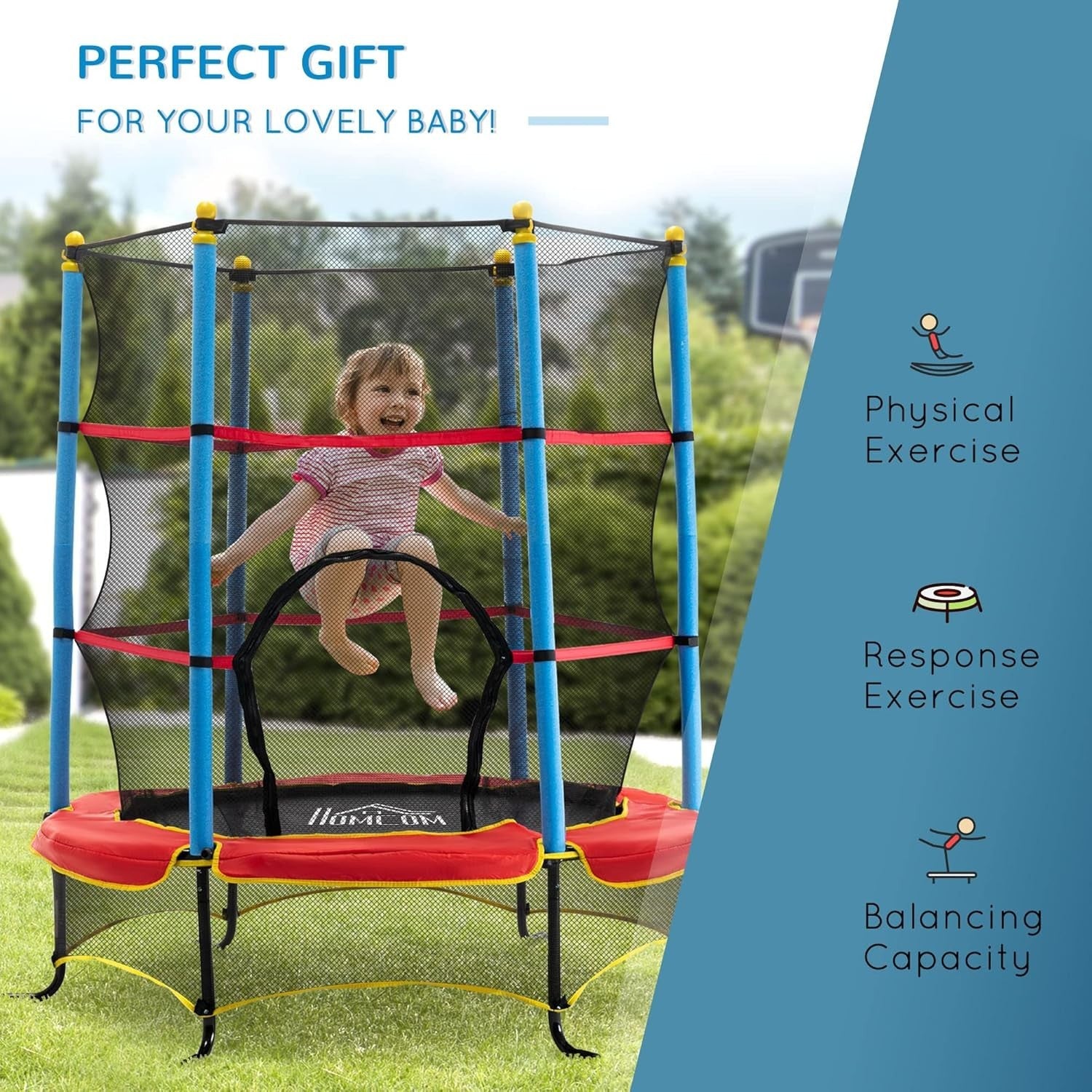 5.2FT Kids Trampoline Safety Enclosure Net Springfree Indoor Outdoor