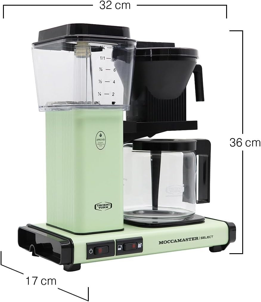 High-End Drip Coffee Maker 1.25L | Fast Brew, Quiet Operation, Pastel Green