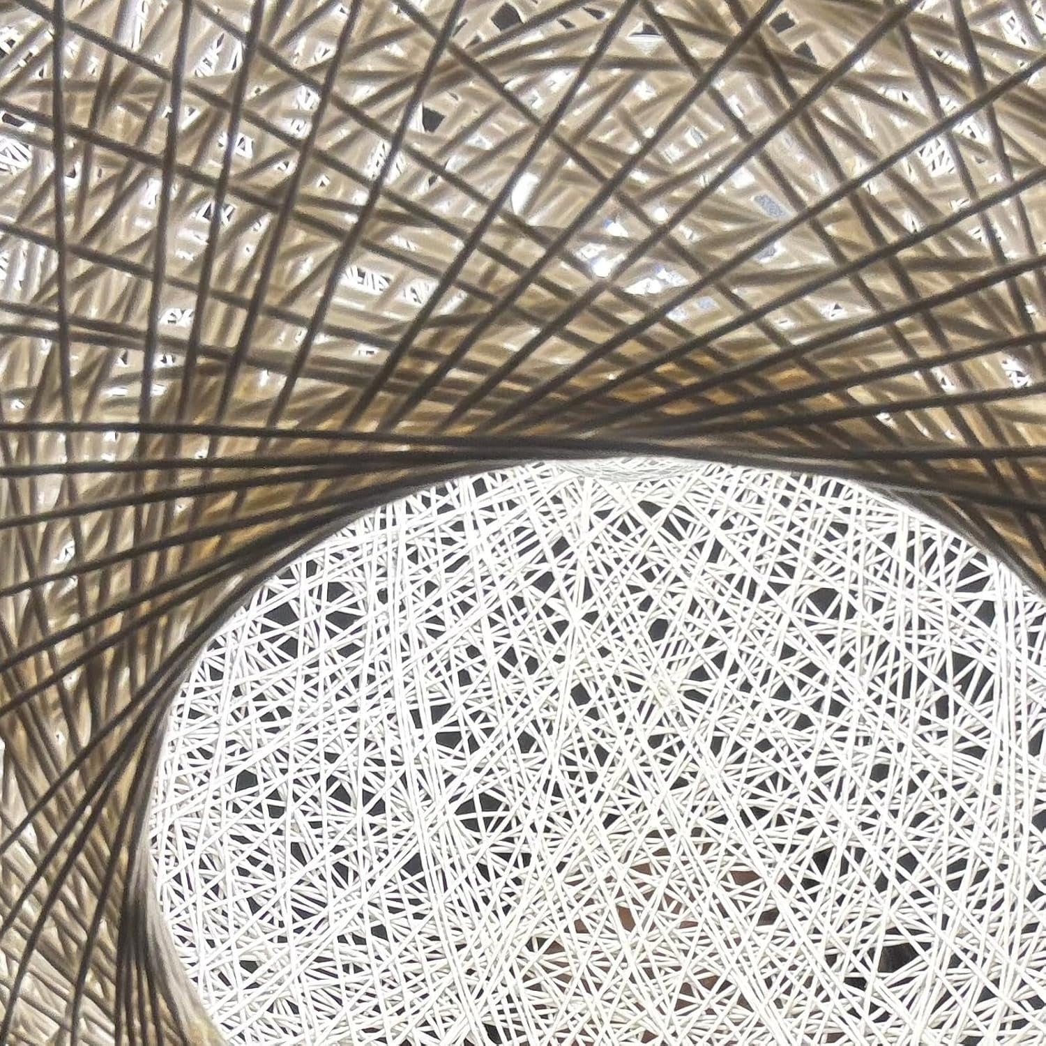 Hand Woven Rattan Ceiling Lampshade 40cm Cream Easy Fit Light Shade