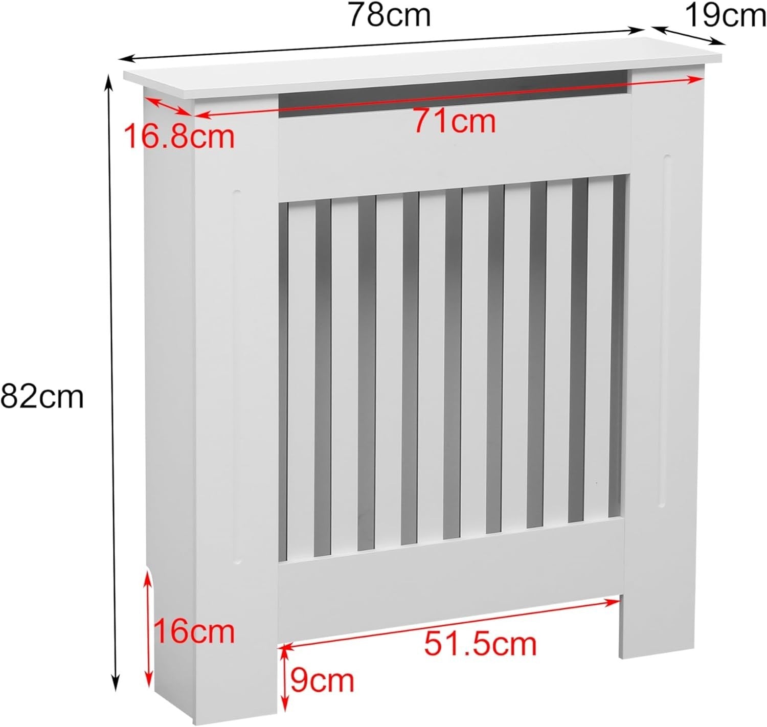 White Modern Radiator Cover Shelf Cabinet MDF Wood Heater Protector Small