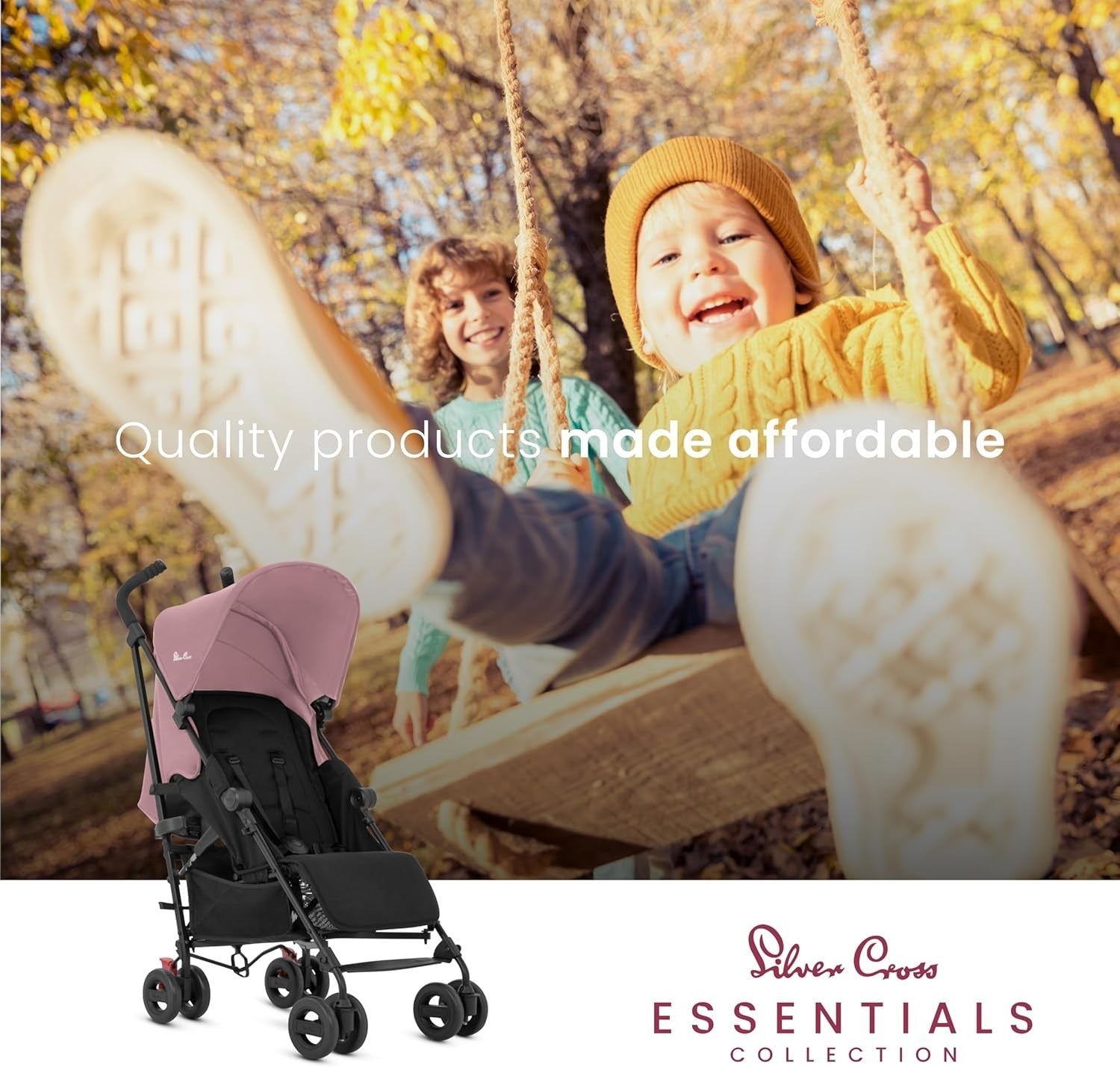 Lightweight Travel Pushchair with Footmuff Umbrella Fold Newborn–4Y 22kg Pink