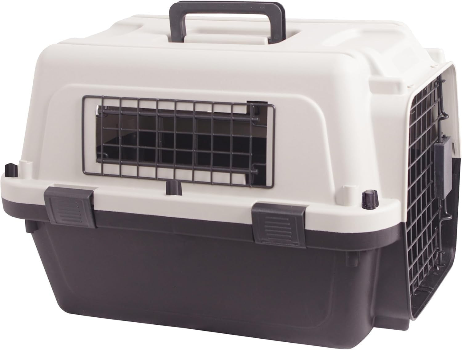 Portable Durable Plastic Dog Cat Travel Crate with Wire Door – Collapsible