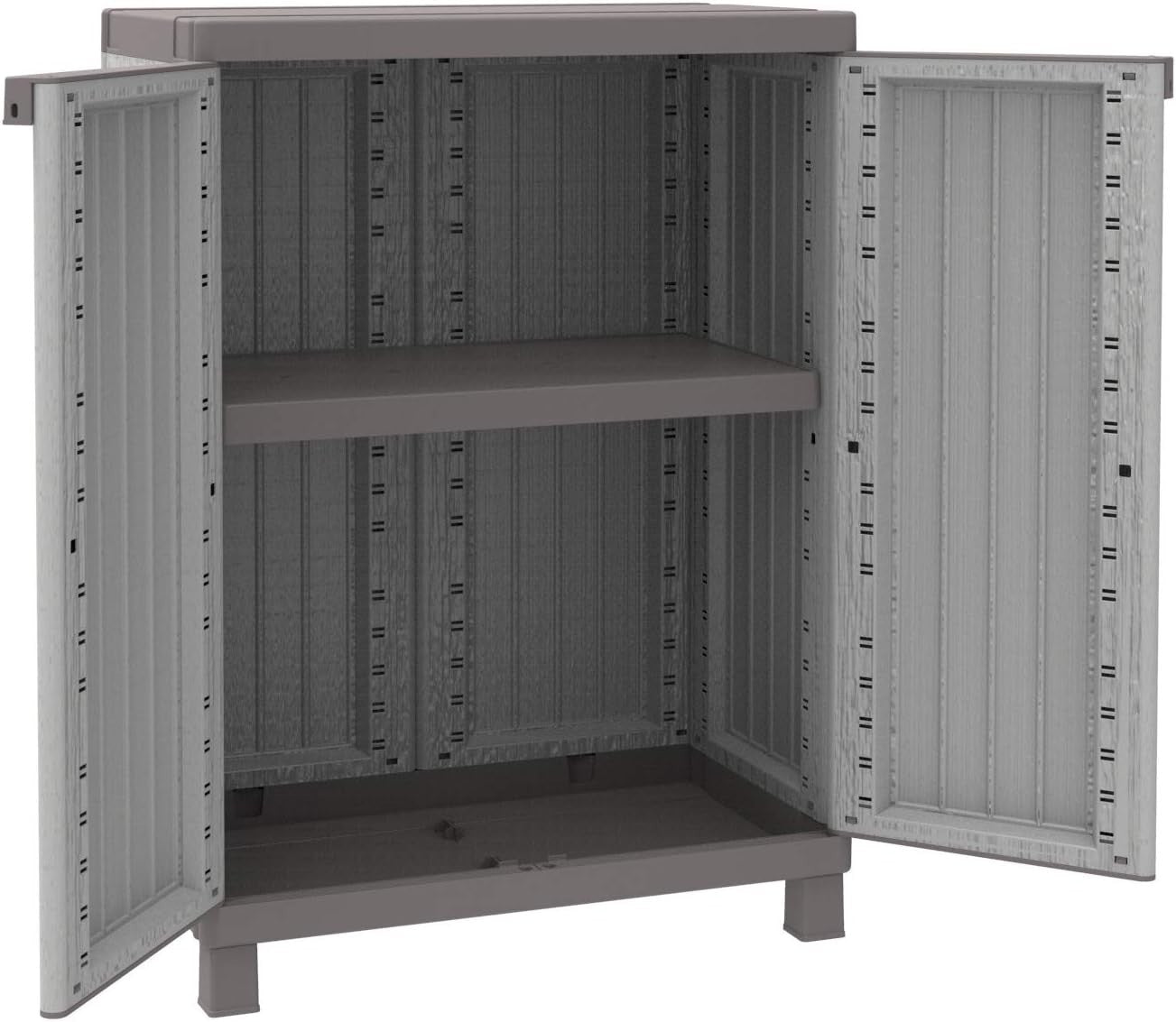 2-Door Plastic Storage Cabinet with Adjustable Shelf | Multi-Purpose Organizer
