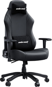 Large Ergonomic Gaming Chair Reclining PVC Leather Black