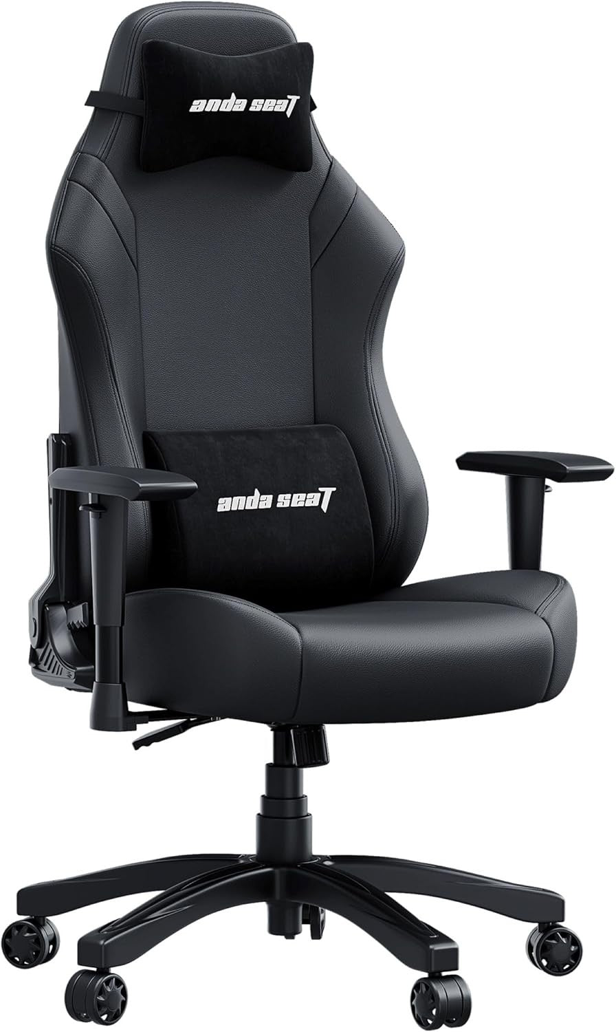 Large Ergonomic Gaming Chair Reclining PVC Leather Black