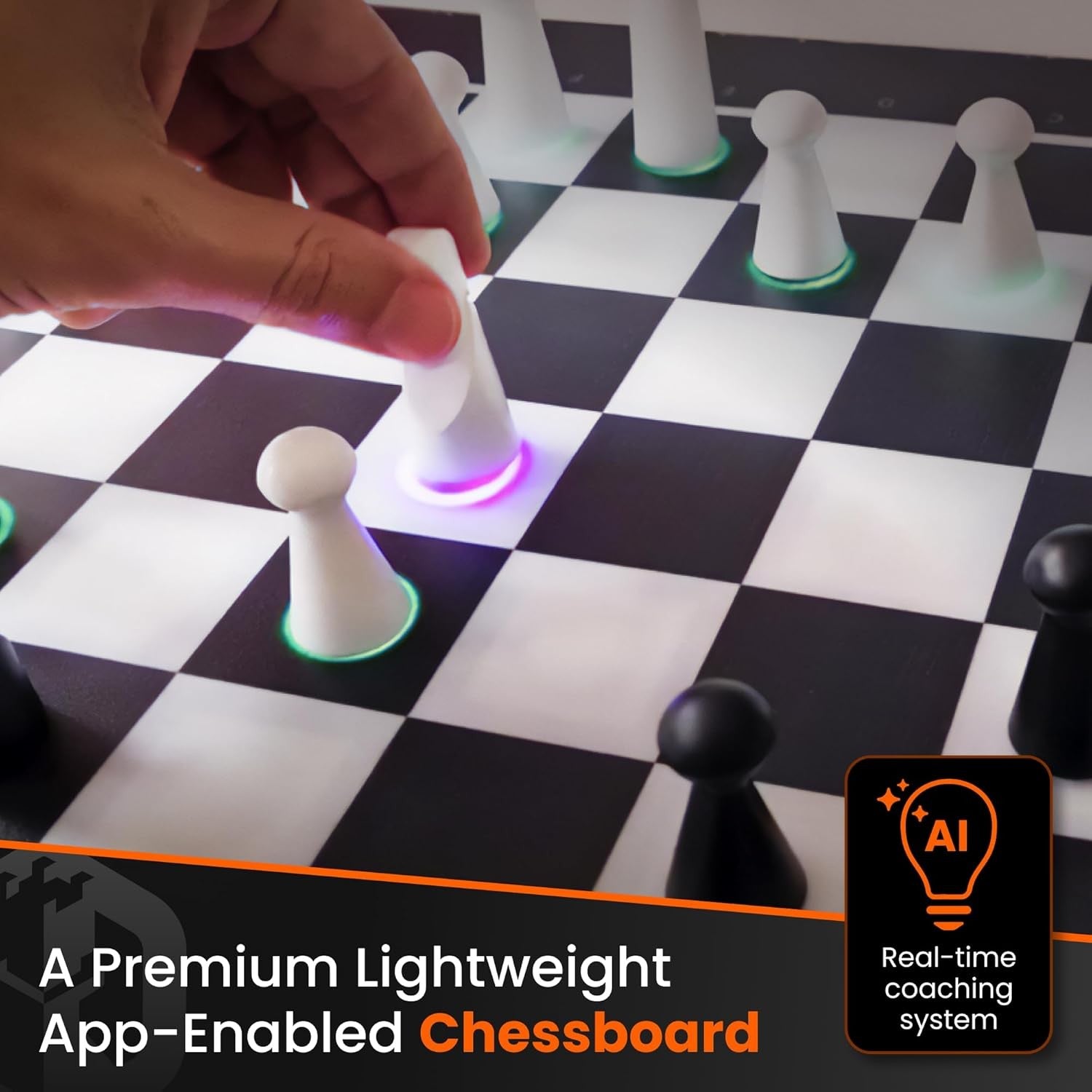 AI Smart Electronic Chess Board w/ Light-Up Moves | Online App Play | 15" Portab