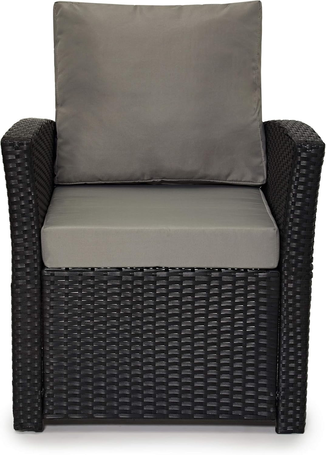 4 Seater Rattan Garden Furniture Set with Cushions & Glass Coffee Table