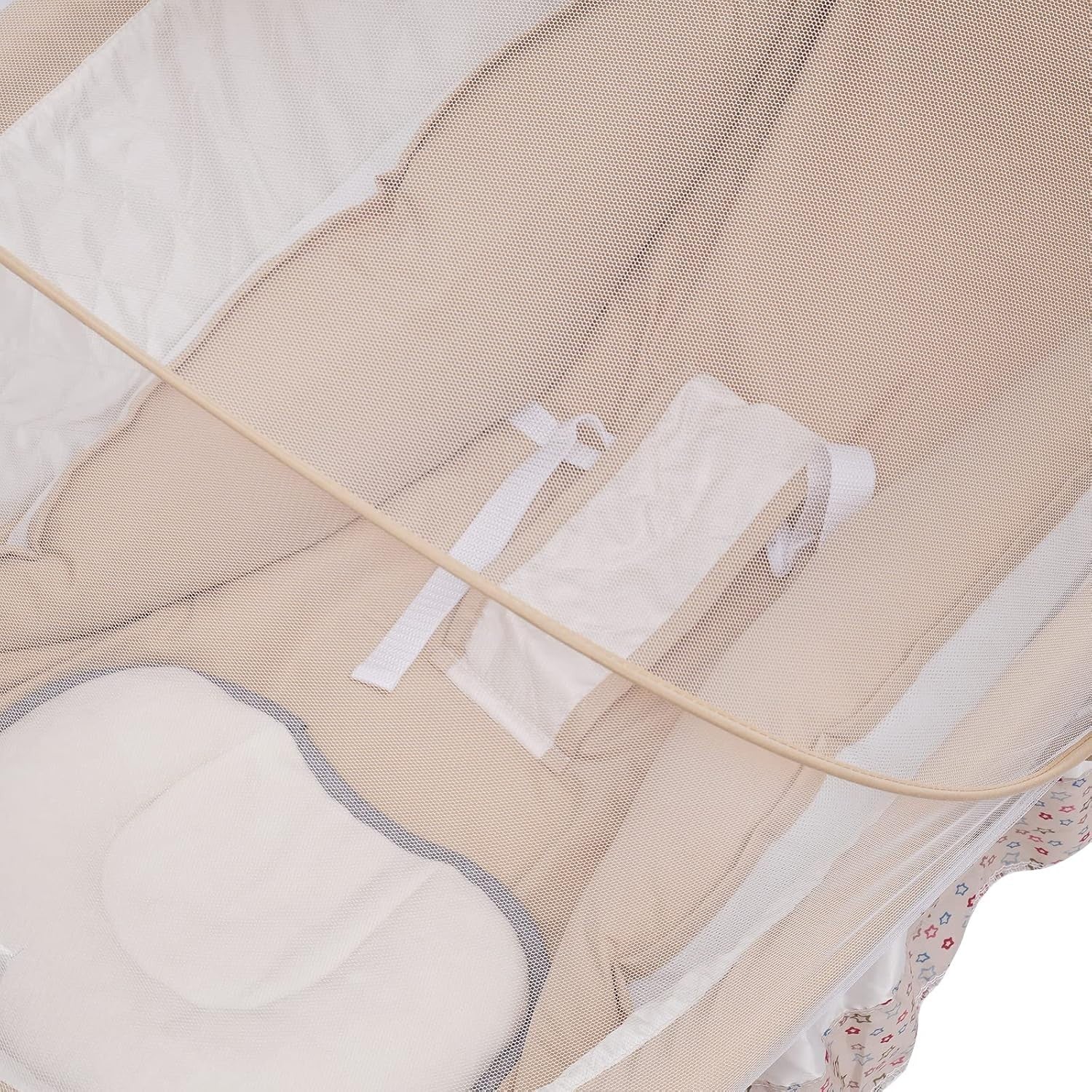 Electric Baby Cradle Rocking Swing Bassinet with Music Timer Mosquito Net Khaki