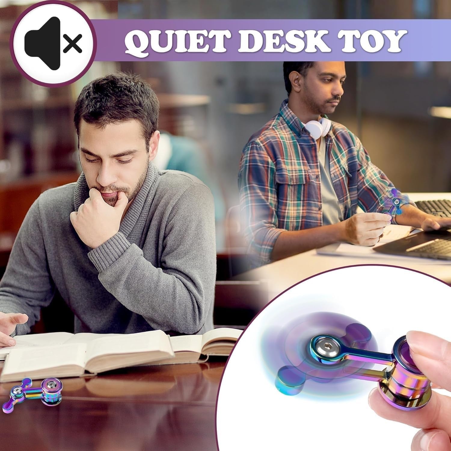Silent Metal Fidget Spinner Stress Relief ADHD Anxiety Desk Toy
