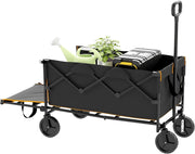 160L Folding Festival Trolley 100kg Heavy Duty Wagon w/ Tailgate & Bag