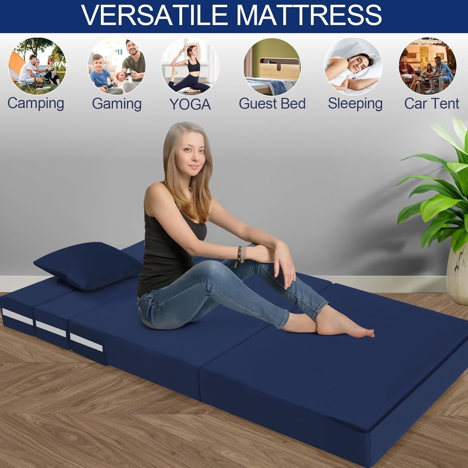 Foldable Floor Sofa Bed Double Futon Mattress Chair Guest Sleep Lounger