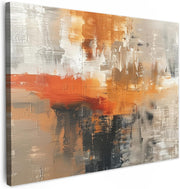 Gold Grey Abstract Canvas Wall Art 40x30cm Modern Framed Print