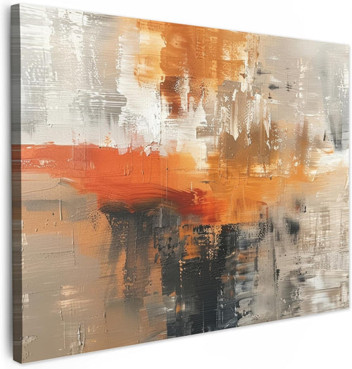 Gold Grey Abstract Canvas Wall Art 40x30cm Modern Framed Print