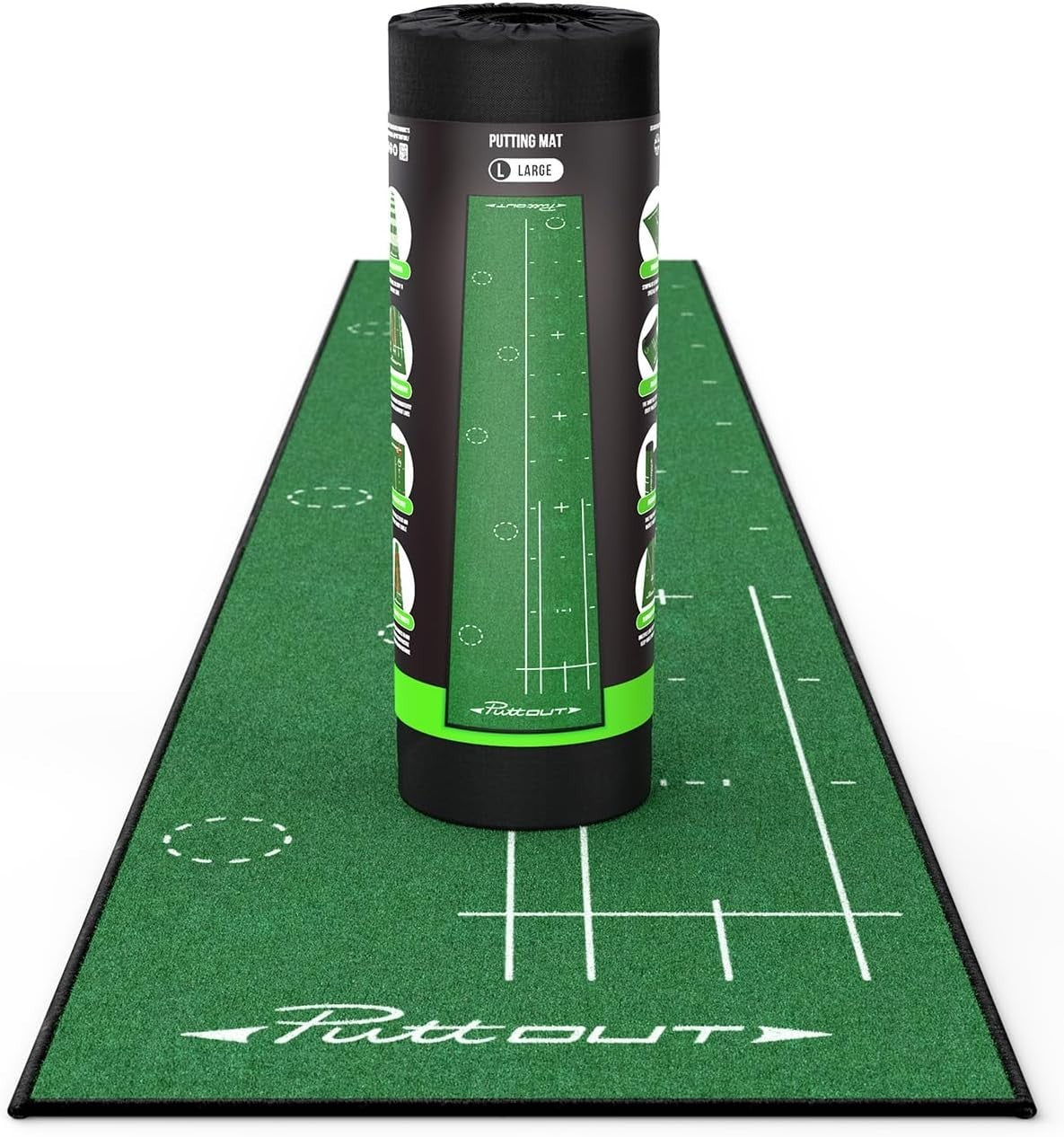 Large Golf Putting Mat Indoor Practice Trainer Alignment Lines Home Office