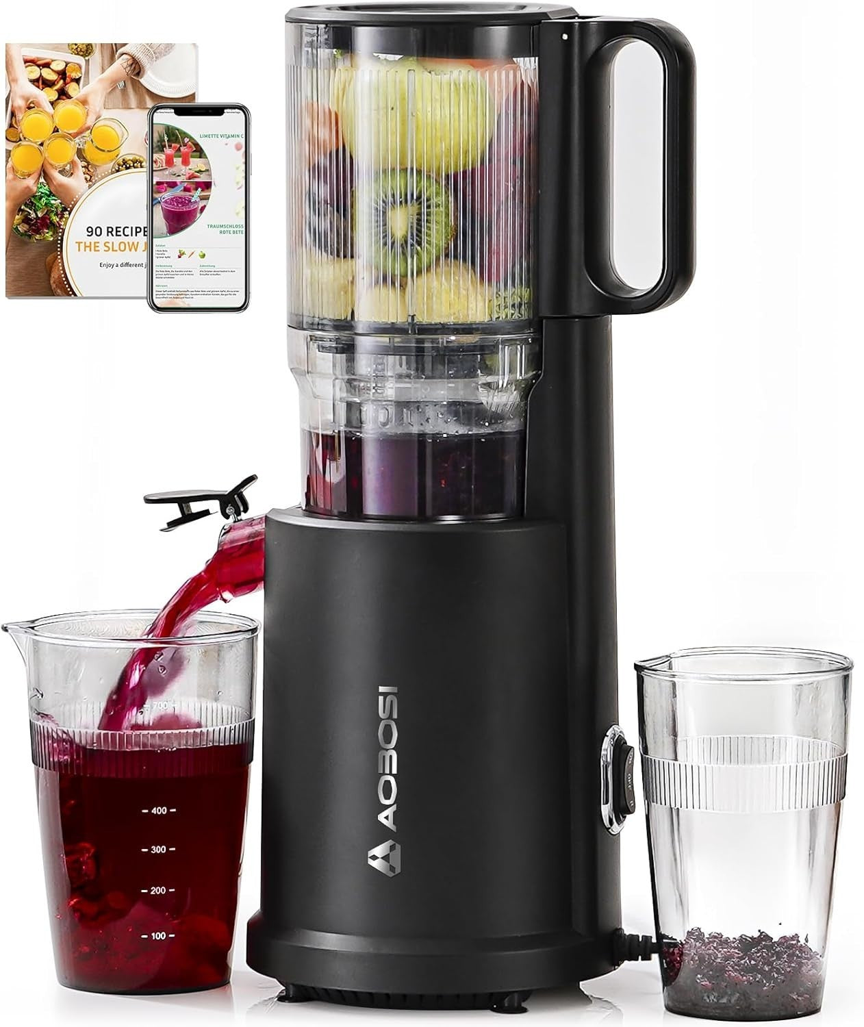 Cold Press Juicer 135mm Wide Chute Whole Fruit Slow 200W High Yield Safe