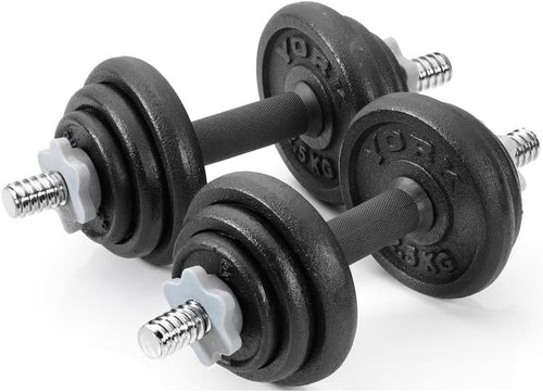 20KG Adjustable Cast Iron Dumbbells Spinlock Set Home Strength Training