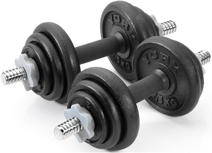 20KG Adjustable Cast Iron Dumbbells Spinlock Set Home Strength Training