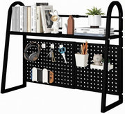 Expandable Metal Desktop Bookshelf | Adjustable Monitor Shelf Rack 55–96cm Black
