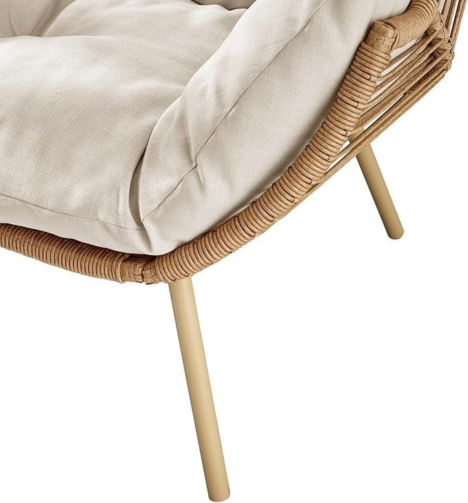 Double Egg Chair for 2 with Cushions – Indoor Outdoor Rattan Snug Seat Boho