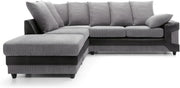 5 Seater L-Shaped Corner Sofa - Durable Jumbo Cord & Faux Leather Couch