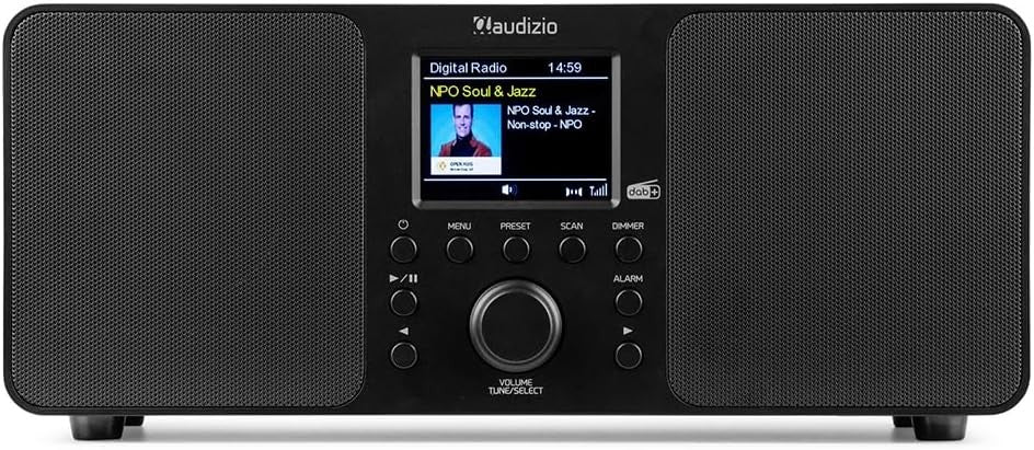DAB Digital Radio Bluetooth 50W Stereo Dual Alarm Remote Compact Black