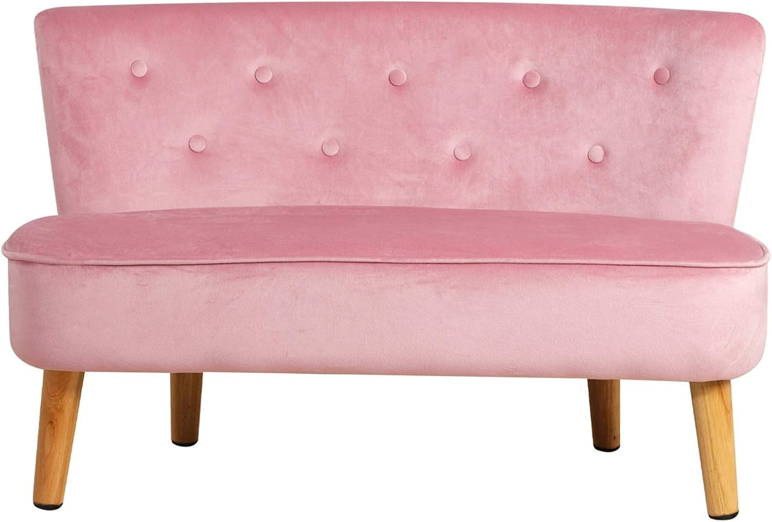 Soft Velvet Kids Sofa, 2-Seater Play Couch for Toddlers, Compact 90.5x44.5x57.5c